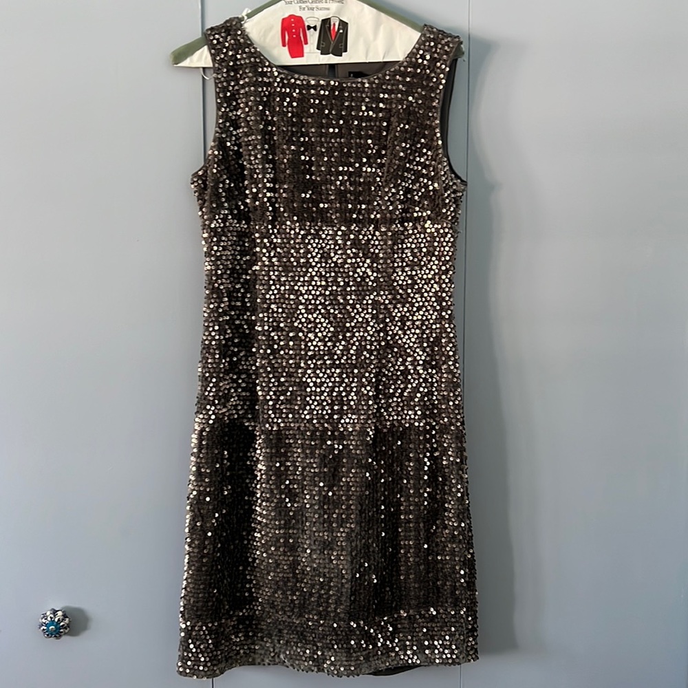 Chetta B Silver Velvet Sparkle Party Dress